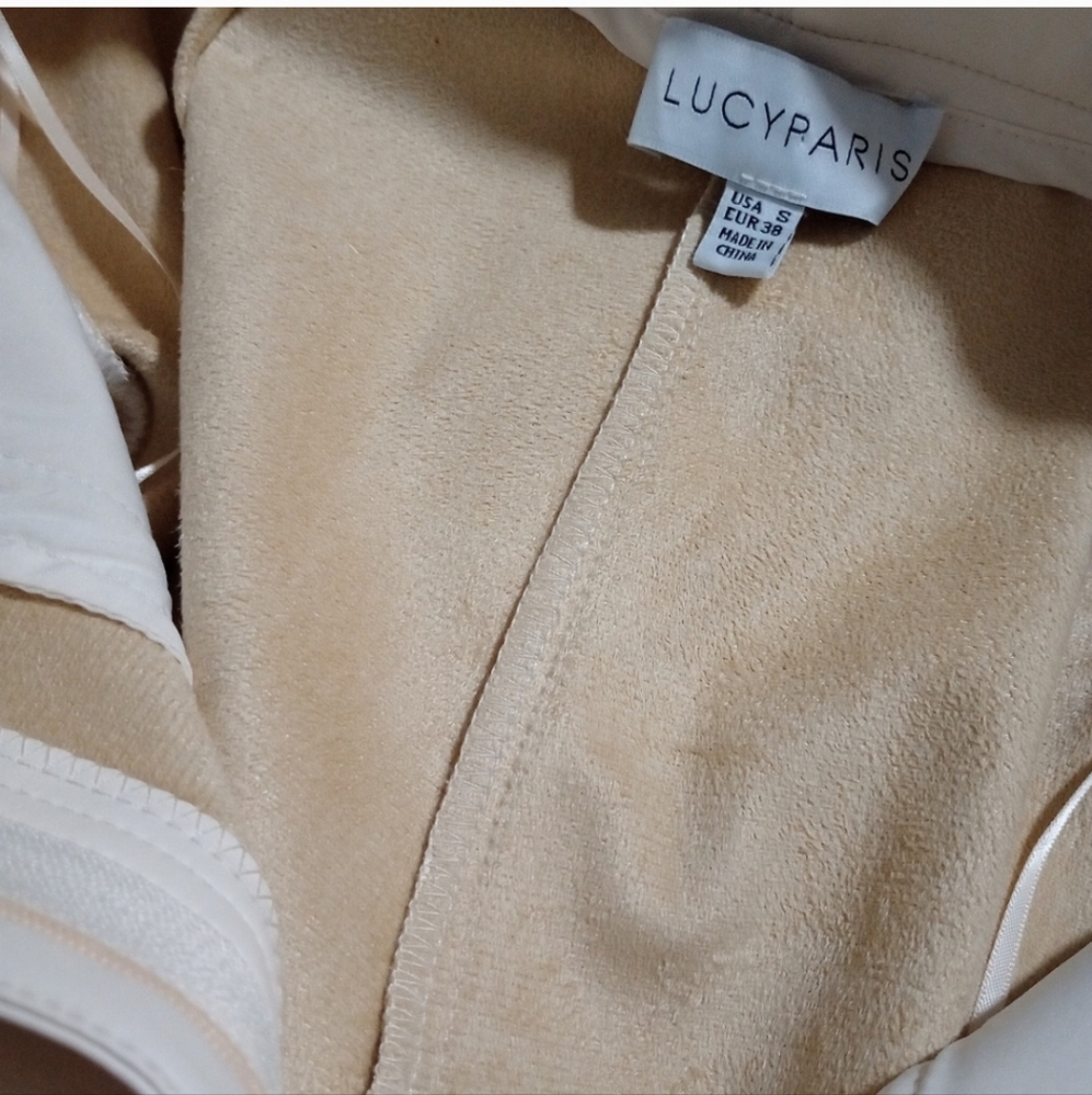 Lucy Paris Adler Faux Leather Pants Ladies Size Small Cream Colored So Soft! - Picture 6 of 8